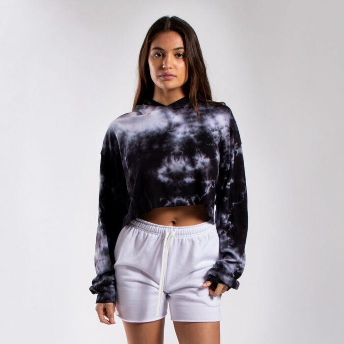 6036TD - Women's Cropped Tie Dye Hoodie