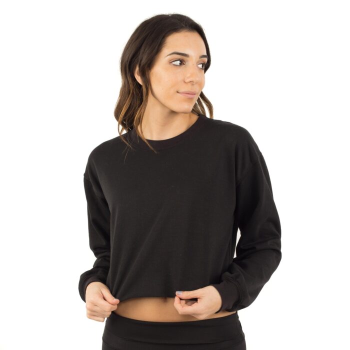 6035 - Women's Cropped Fleece Crew Neck Sweatshirt - Image 5