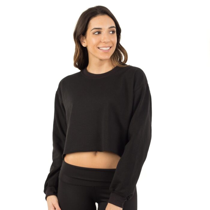 6035 - Women's Cropped Fleece Crew Neck Sweatshirt - Image 4