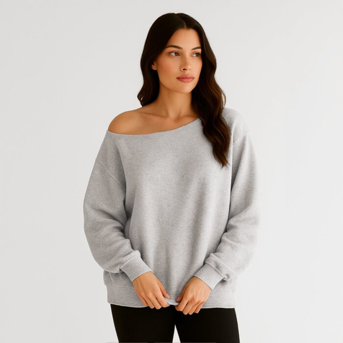 6007 - Women's Fleece Off Shoulder Pullover Sweatshirt - Image 18