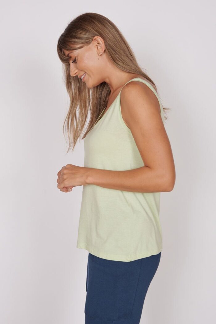 Camille Green Loose Fit Vest Top - Image 2