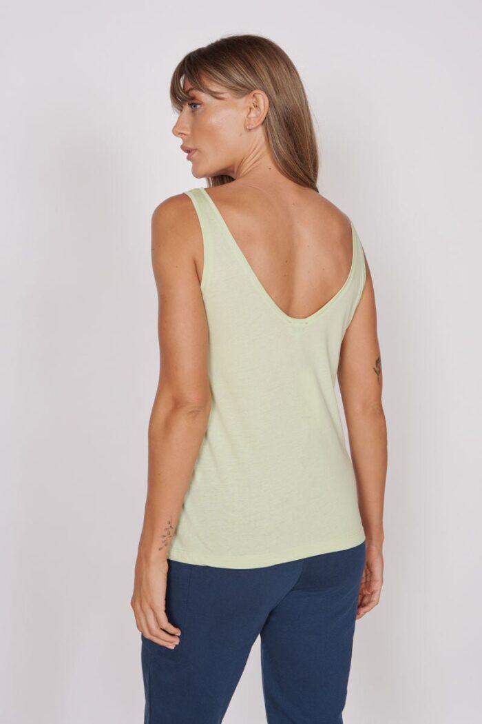 Camille Green Loose Fit Vest Top - Image 3