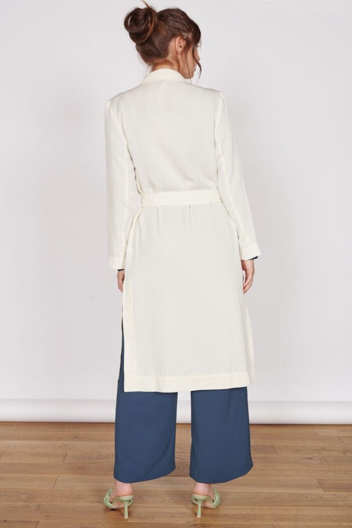 Dali Cream Longline Lightweight Coat - Image 4