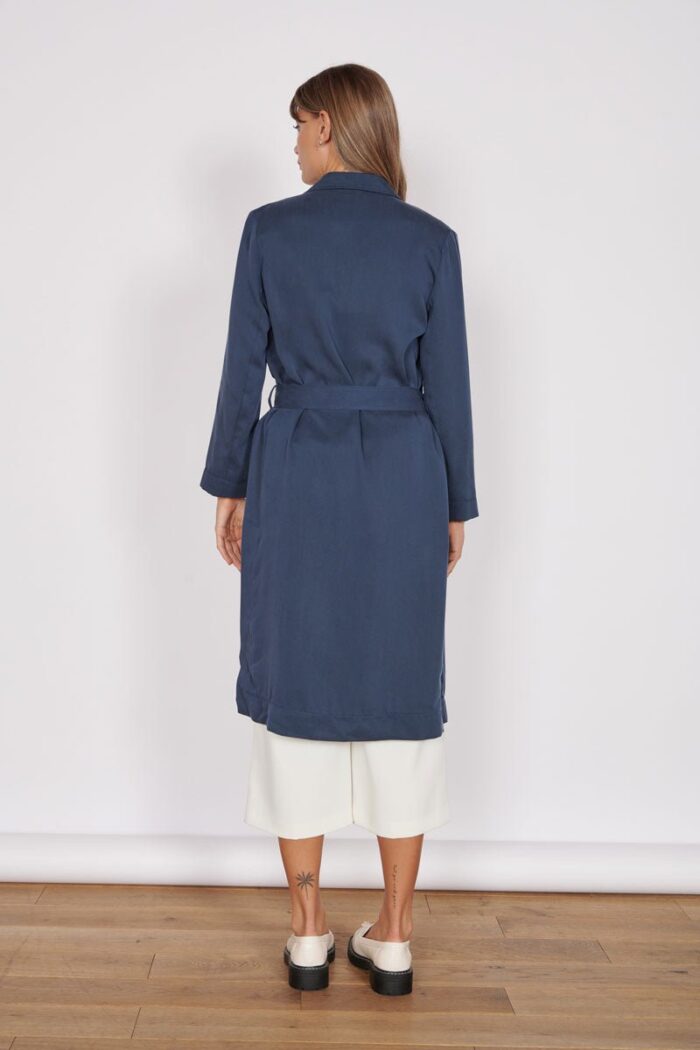 Dali Navy Longline Lightweight Coat - Image 4