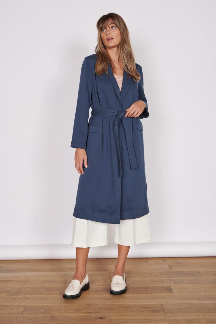 Dali Navy Longline Lightweight Coat - Image 2