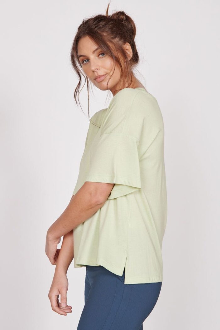 Ella Green Over Sized V Neck T-Shirt - Image 3