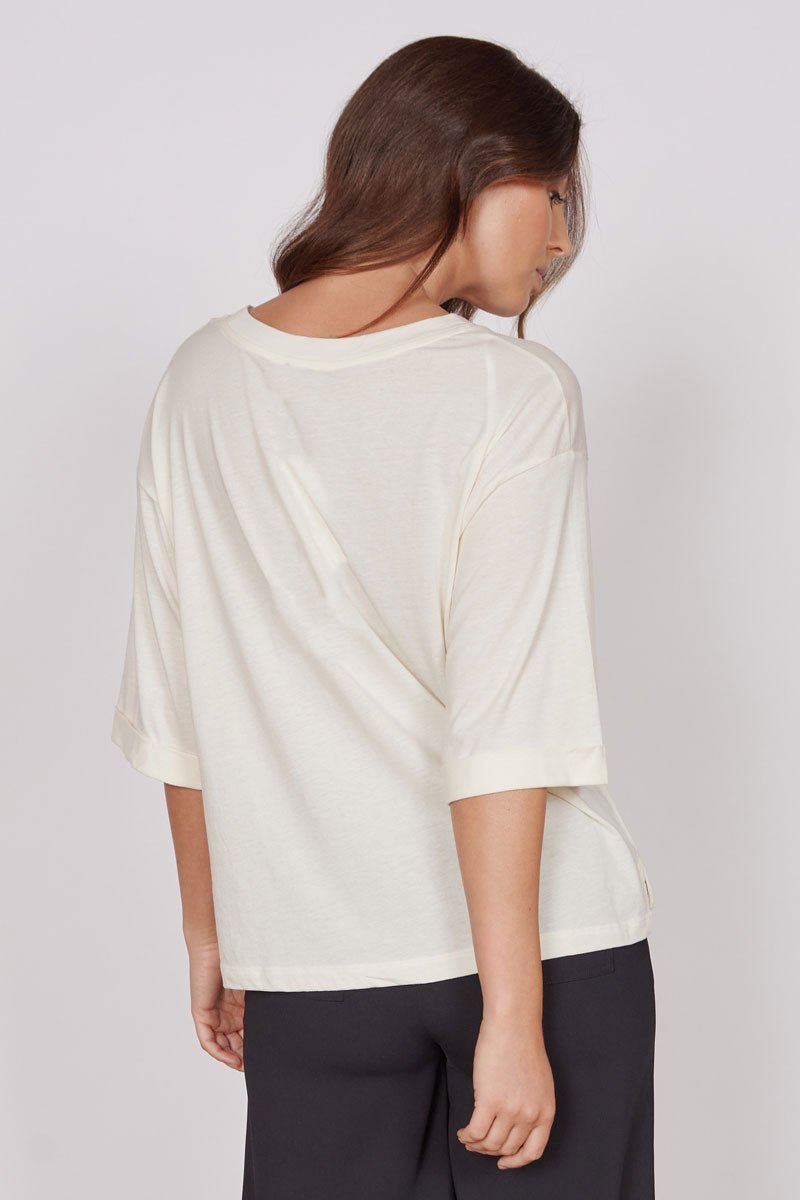 Gabi Cream Classic Oversized T-Shirt - Image 2