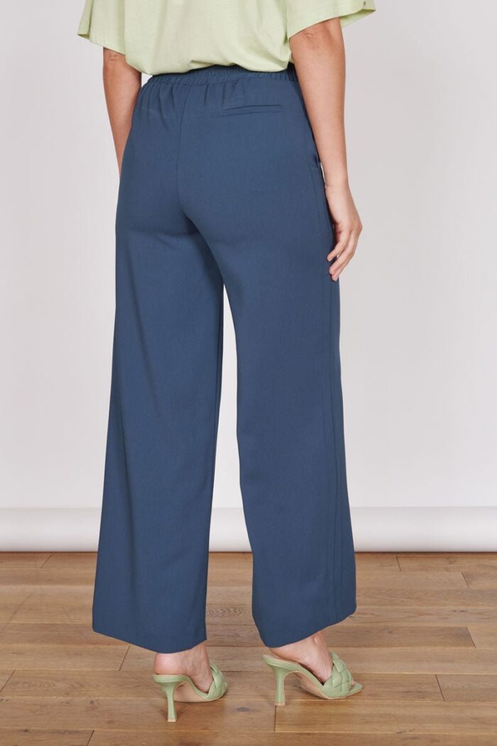 Lena Navy Wide Leg Trousers - Image 4