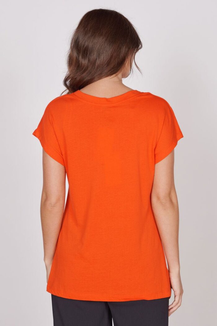 Phoebe Red Sleeveless V Neck Top - Image 5