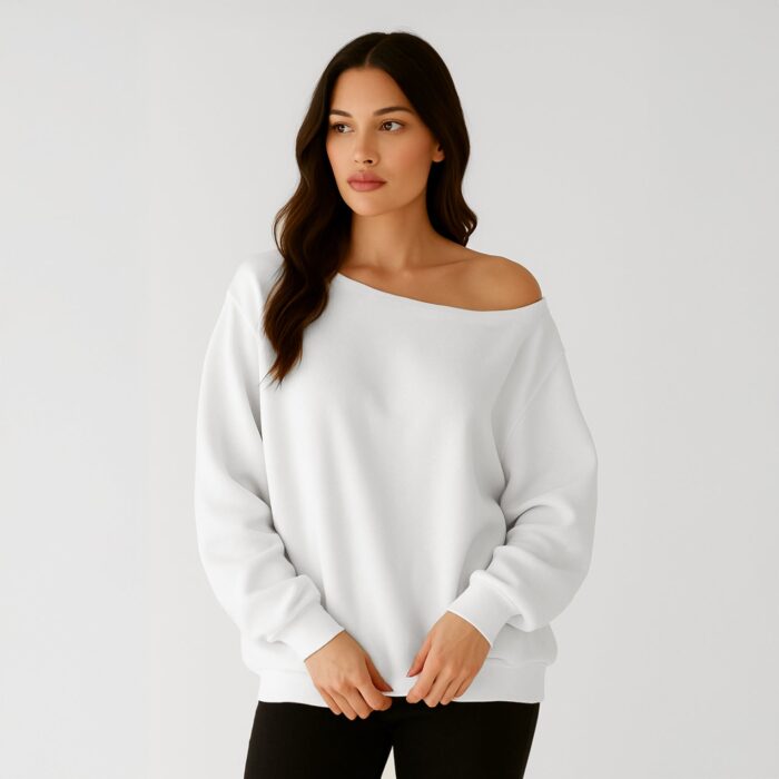 6007 - Women's Fleece Off Shoulder Pullover Sweatshirt - Image 26