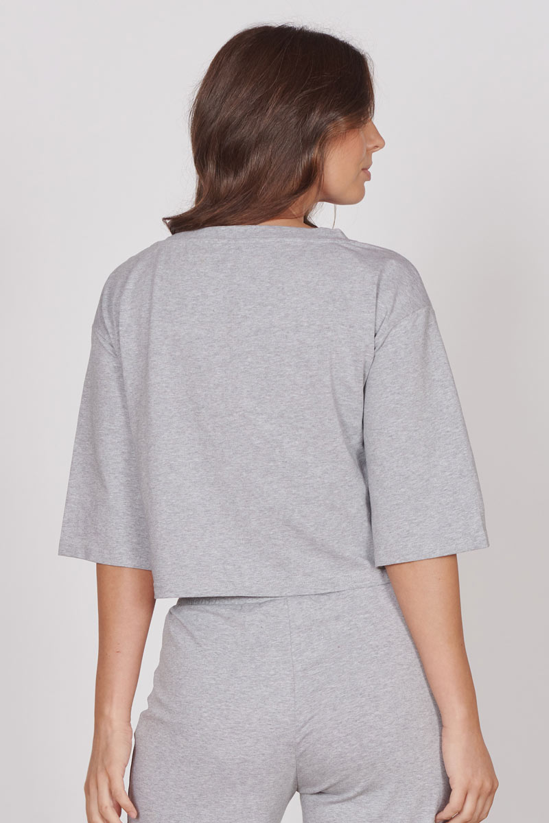 Erin Grey Marl Soft Touch Lounge Top - Image 4