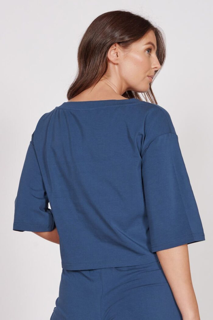 Erin Navy Soft Touch Lounge Top - Image 4
